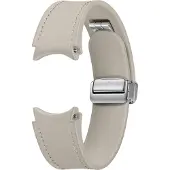 Samsung Galaxy D-Buckle Hybrid Leather Band Watch4/5/6 -urheiluranneke, S/M, Etoupe