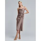 BWLDR Cocktailmekko 'Tayah' taupe
