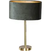 QAZQA Pöytävalaisin messinki, soikea samettivärinen vihreä varjostin 35 cm - Simplo