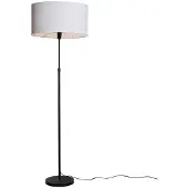 QAZQA Lattiavalaisin musta, soikea pellavavarjostin valkoinen 50 cm - Parte