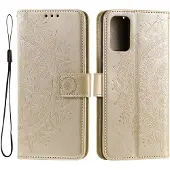 SKALO Samsung A33 5G Mandala lompakkokotelo - Kulta