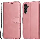 SKALO Samsung A15 5G PU-nahkainen Lompakkokotelo - Pinkki