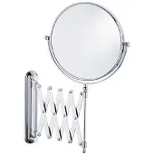 Uniq Wall Scissor Arm Mirror with 5x Magnification Silver