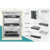 Digitus 10 INCH NETWORK BUNDLE, INCLUDING 9U CABINET, GREY SHELF, PDU, 8-PORT SWITCH, CAT 6 PATCH PANEL (DN-10-SET-2)