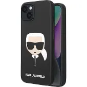 Karl Lagerfeld Silikoninen Karl's Head -suojakuori iPhone 14 Plussalle, musta