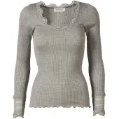 Rosemunde Rwbenita Ls O-Neck Lace T-Shirt - Grey - L