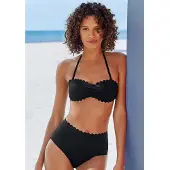LASCANA Bikinitoppi 'Scallop' musta
