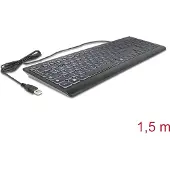 DeLOCK 12170, Langallinen, USB, Mekaaninen, QWERTZ, RGB LED, Musta