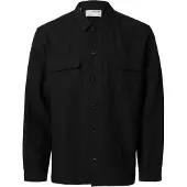 Selected Slm-Leroy Linen Blend Overshirt Ls Noos - Black - M