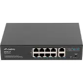 Lanberg RSFE-8P-2GE-120, Hallitsematon, Gigabit Ethernet (10/100/1000), Power over Ethernet -tuki, Telineasennus, 1U