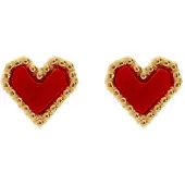 Timi Of Sweden Sarah Red Heart Stud Earring Stainless Steel
