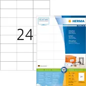 Herma 4615, Valkoinen, Itse kiinnittyvä tulostintarra, A4, Paperi, Laser/Inkjet, Kiinteä