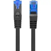 Lanberg Kytkentäkaapeli S/FTP cat.6A 0.25m LSZH CCA Fluke hyväksytty musta