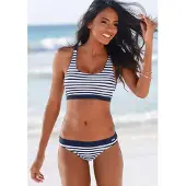 Venice beach Bikinitoppi 'Summer' laivastonsininen / valkoinen