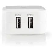 Nedis 2 x 2.4A 24W USB seinälaturi