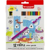 Bruynzeel Kids Triple Coloured Pencils Set 12