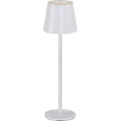 JUST LIGHT Ulkopöytävalaisin valkoinen sis. LED kosketushimmentimellä ladattava - Maham