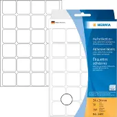 Herma 2460, Valkoinen, Pyöristetty neliö, Selluloosa, Paperi, 32 arkkia, 11,1 cm, 17 cm