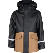 Lindberg Kids' Vestby Rain Jacket Fleece Black/beige Sadetakit 110