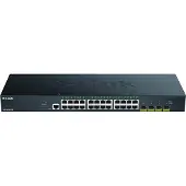 D-Link – DGS-1250-28X, 28-porttinen PoE-älykytkin, 10 Gbps, hallittu, musta (DGS-1250-28X/E)