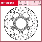 TRW jarrulevy taakse kawasaki z 125 2019-ym. (mst288rac)