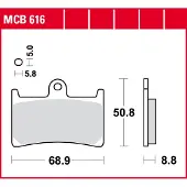 TRW jarrupalat allround eteen yamaha fzr 250 r 1989-ym. (mcb616)
