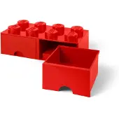 LEGO säilytyslaatikko (8-nastainen, kirkkaanpunainen)