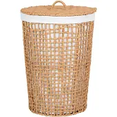 House Nordic Rie - Laundry Basket, Paper, Natural/White, Ø42X56 Cm - Brown - 42X42X56CM