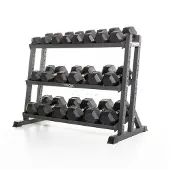 Dinox Käsipainoteline käsipainoilla Hexagon, 2 x 12.5-35 kg