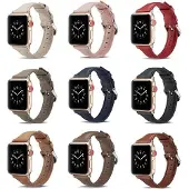 SKALO Kapea nahkaranneke Apple Watch Series 4-6 40mm - Tummanruskea