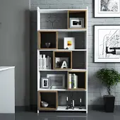 Hannah Home Pöytä ja kirjahylly Hanah Home Box - valkoinen, pähkinä