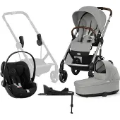 Cybex BALIOS S Lux Yhdistelmävaunut + Beemoo Route i-Size & Telakka, Stone Grey/Black Stone