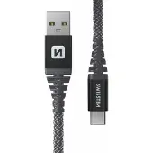 Swissten USB/USB-C 1,5m kevlar latauskaapeli