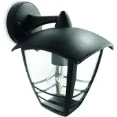 Philips myGarden Creek ulkoseinävalaisin 60W E27 (ei sisällä lamppua), Seinävalaistus ulkotiloihin, Musta, Metalli, IP44, Patio, Puutarha, I