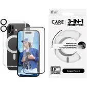 PanzerGlass CARE by  3-in-1 Ceramic Bundle iPhone 16, Suojus, Apple, Apple - iPhone 16, Läpinäkyvä (B1325+2853+1281)
