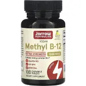 Jarrow Formulas Metyyli B12 (Metyylikobalamiini) 1000 mcg, Sitruuna - 100 purutablettia.