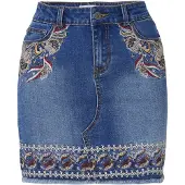 KOROSHI Hame sininen denim / kulta / valkoinen