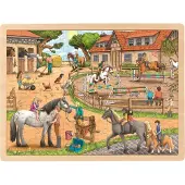Goki Wooden Jigsaw Puzzle Horse Riding School 96 pcs. Puu
