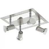 Eglo Rottelo spottivalaisin GU10-LED 4X5W IP20 harjattu teräs, kromi