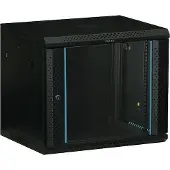 Toten – 19" wall cabinet, 12U, 600x450, glass door, black (WS64126001)