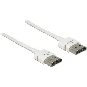 DeLOCK High Speed HDMI 2.0 Slim -kaapeli, jossa Ethernet, 4K, 2 m, valkoinen