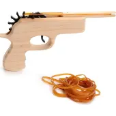 Playwood Wooden Gun with Elastic Band