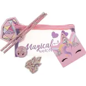 Unicorn Gems Penaali + Kirjoitusvälinesetti, Vaaleanpunainen