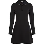 Calvin Klein Jeans A- Scuba Fit & Flare Half Zip Dr - Black - S