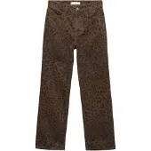 Mango Leopard-Print Straight Jeans - Brown - 38