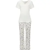 Vivance Pyjama 'Dreams' vaaleabeige / musta