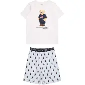 Polo Ralph Lauren Acc Polo Ralph Lauren Pyjamasetti - Valkoinen/Sininen M. Pehmolelu - - 8 v (128) - 2-osaiset yöasut