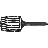 Olivia Garden Fingerbrush Boar & Nylon hiusharja nailon- ja villisianharjakset Full Black L 1 kpl