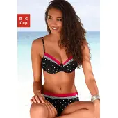 LASCANA Bikinitoppi 'Monroe' neonpinkki / musta / valkoinen