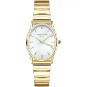 Rosefield The Oval White MOP Half-Moon Steel Gold OVWGSG-OV16